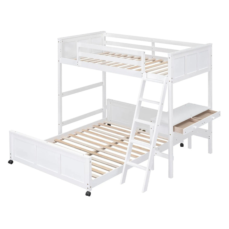 Full Over Full Bunk Bed With Desk