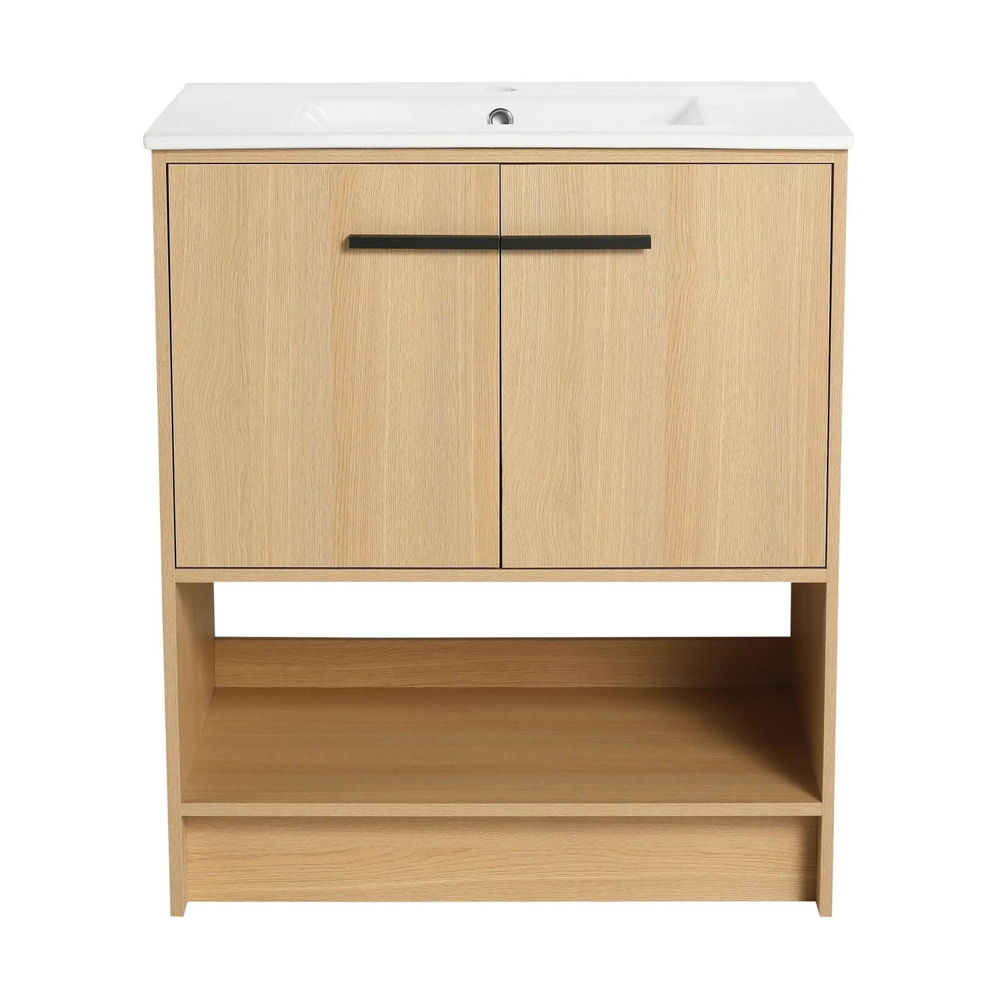 Modern Bathroom Vanity With Ceramic Sink, Freestanding Cabinet, Soft Closing Doors by HouseOfZazla