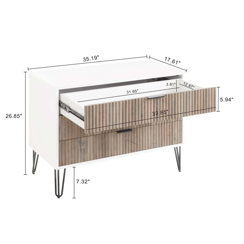 Dumbo - Fluted Dresser - Gray / White by HouseOfZazla