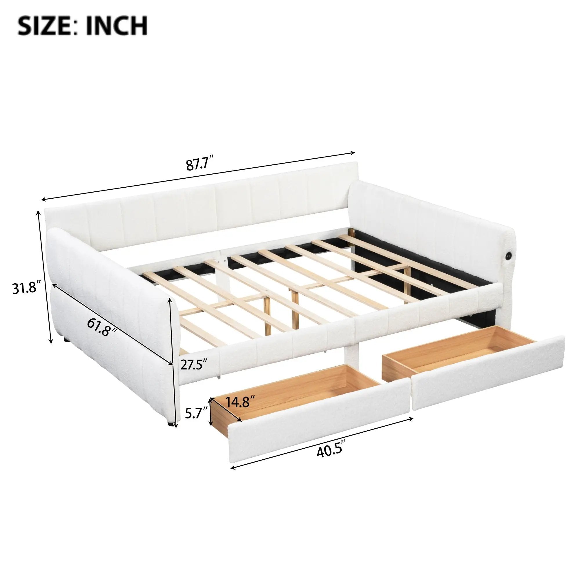 Upholstered Platform Bed With USB Charging by Unique Piece Furniture