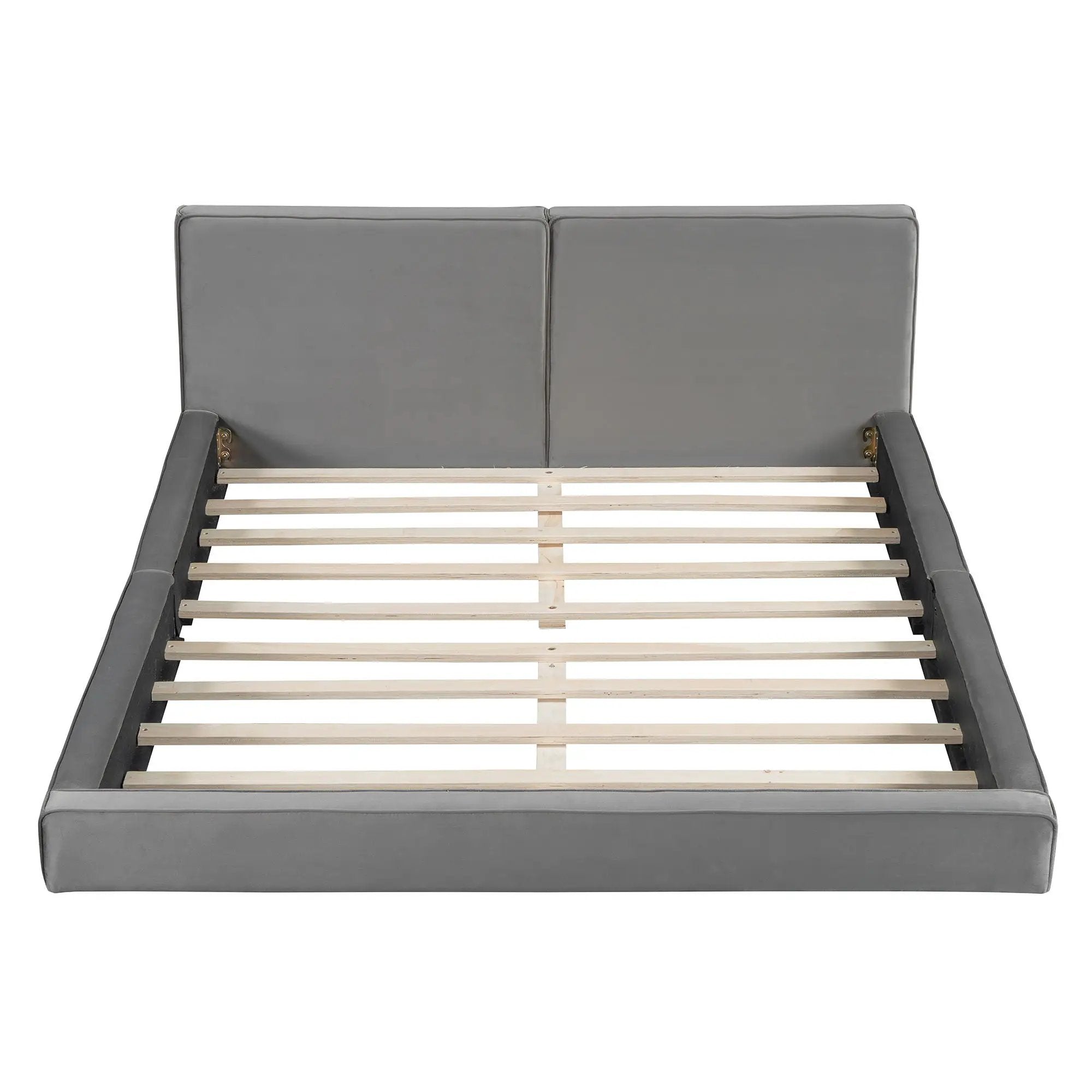 Upholstered Platform Bed, Grounded Bed With Solid Frame by Unique Piece Furniture
