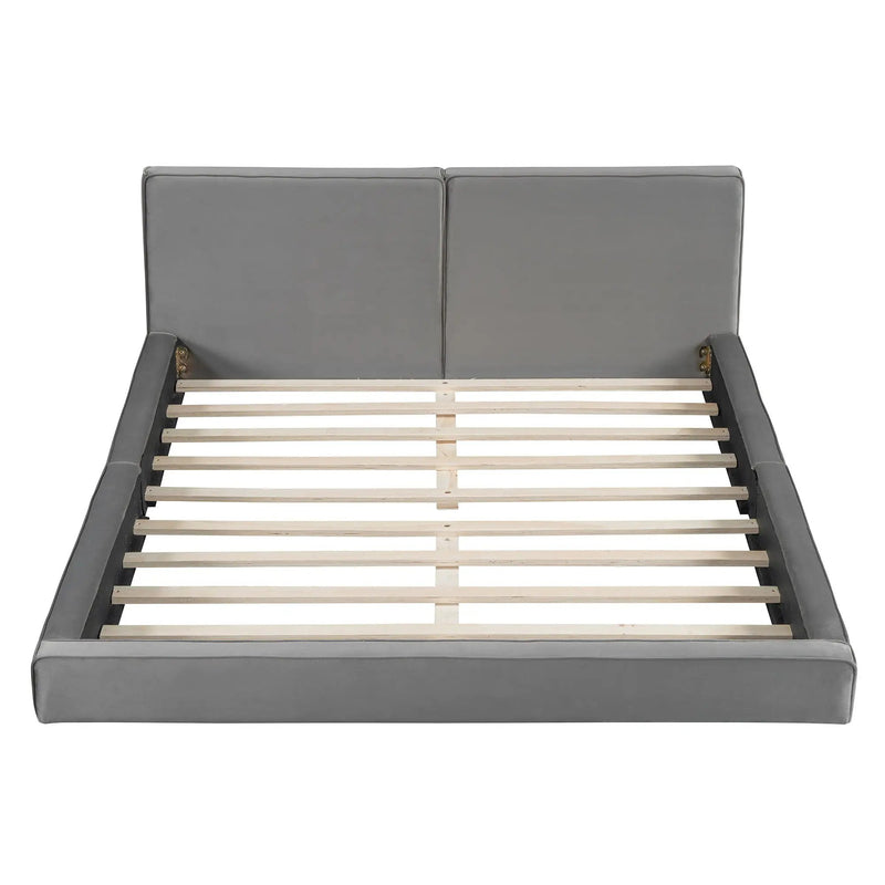 Upholstered Platform Bed, Grounded Bed With Solid Frame by Unique Piece Furniture