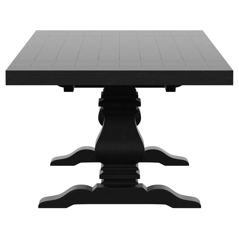 Florence 9-piece 126-inch Extension Dining Table Set Distressed Black by Unique Piece Furniture