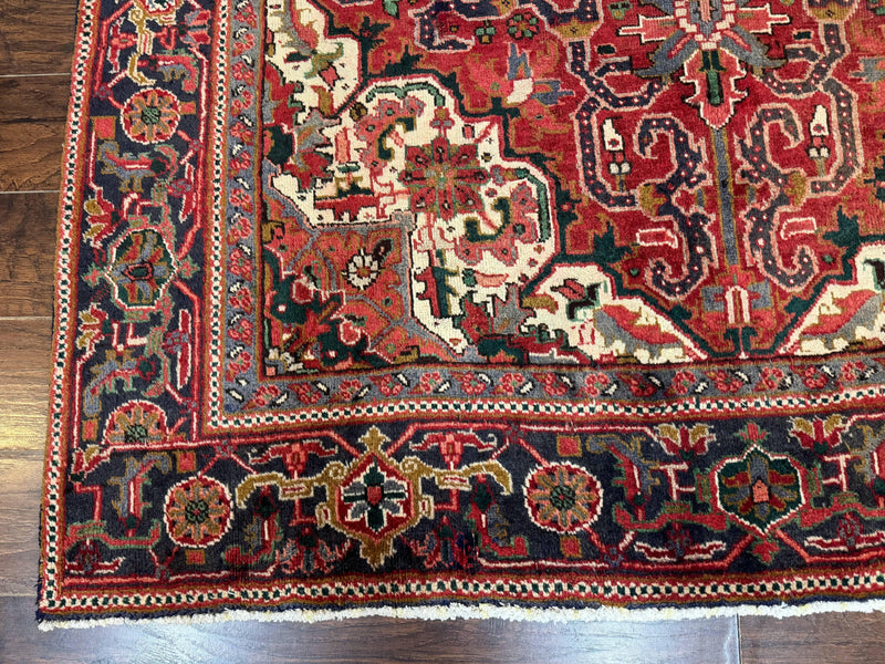 Persian Heriz Rug 6.6 x 9, Geometric Wool Persian Carpet by Jewel Rugs
