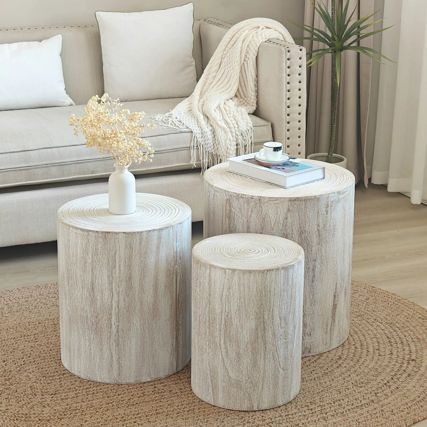 Cylinder Nesting Tables (Set of 3) by Unique Piece Furniture