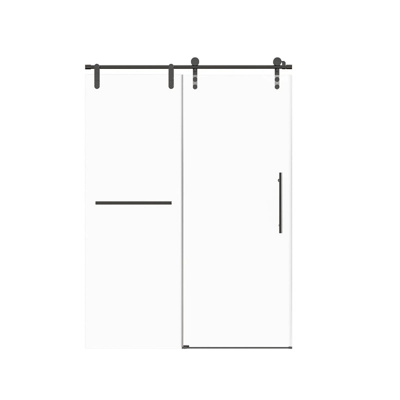 Frameless Single Sliding Shower Doors With Towel Rail & Handle by HouseOfZazla