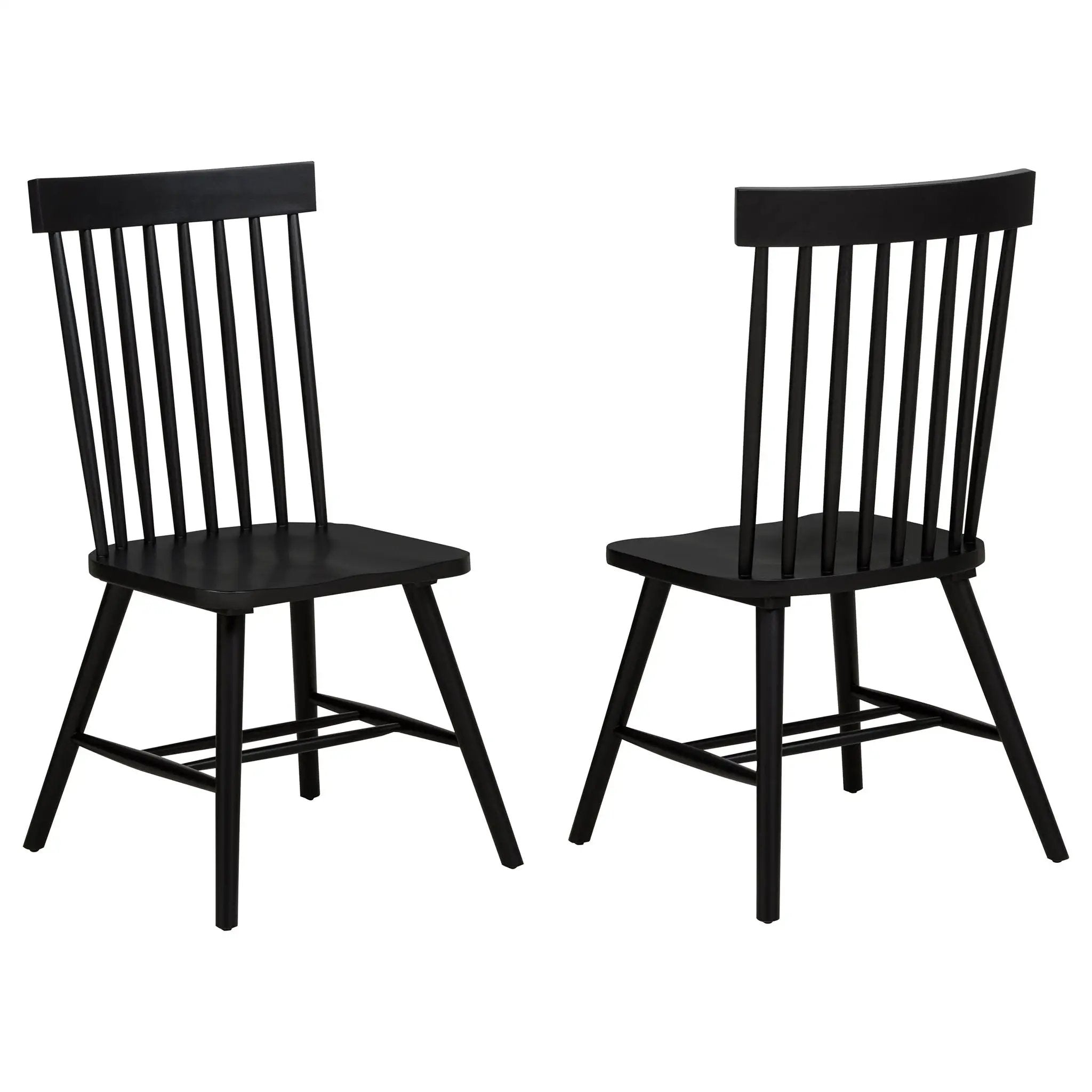 Andrews Windsor Spindle Back Dining Side Chair Black (Set of 2) by Unique Piece Furniture