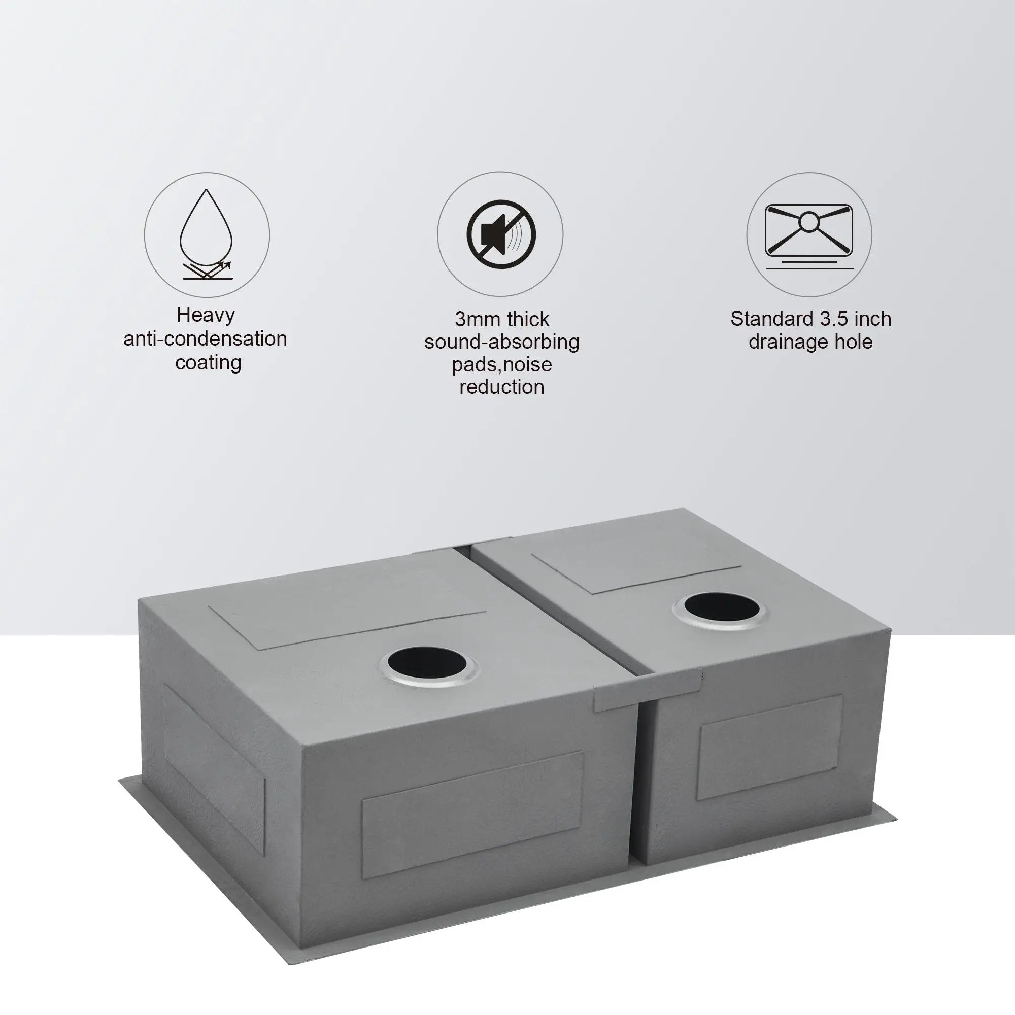 Modern Double Bowl Undermount Sink Design With 10" Deep Basins by HouseOfZazla