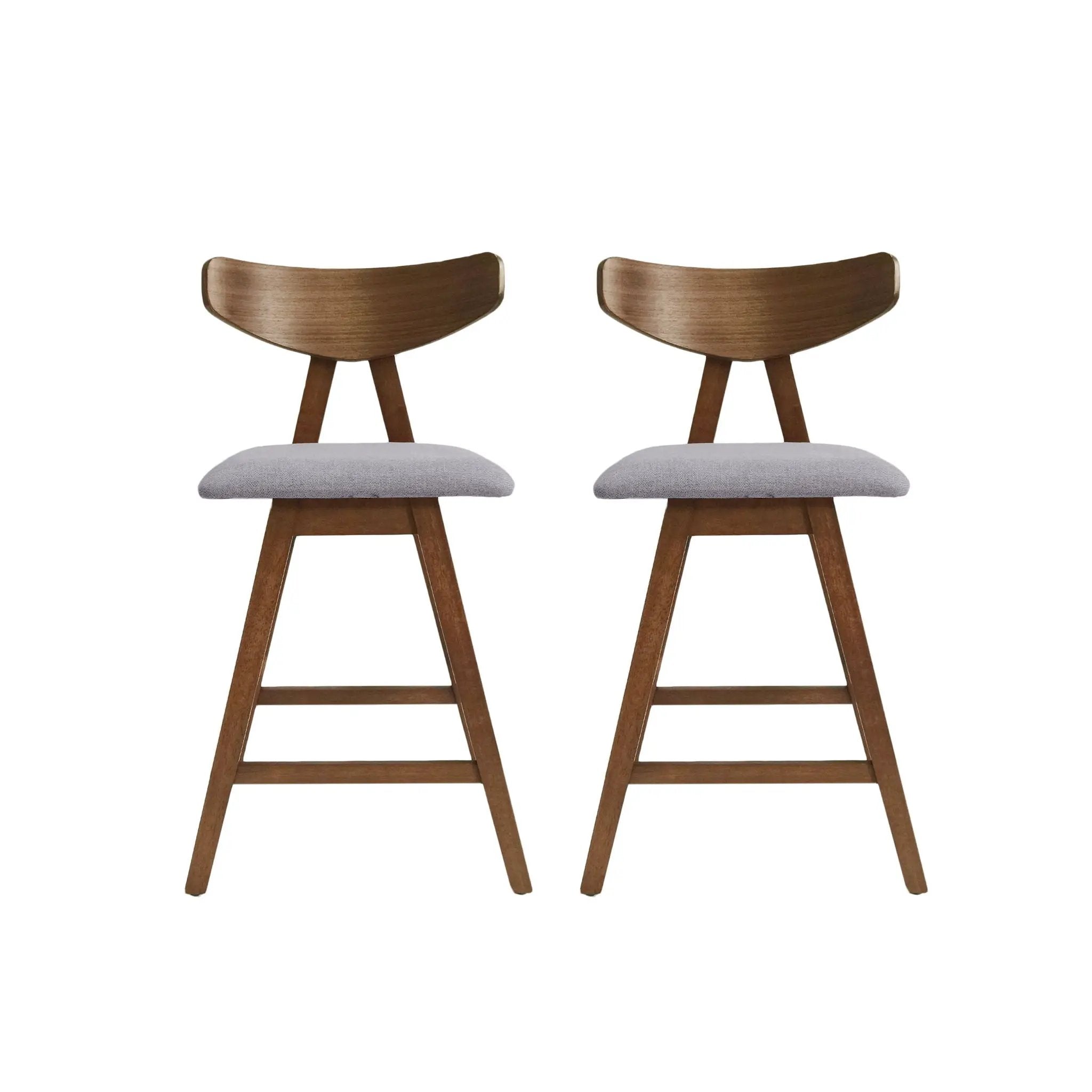 Mid Century Modern Counter Stool With V Shape Frame And Upholstered Seating by HouseOfZazla