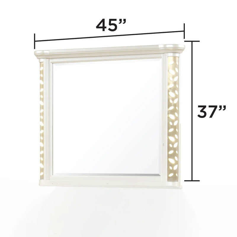 Cinderella - Bedroom Mirror With LED Frame Lighting (Dresser Not Included) - Beige by HouseOfZazla