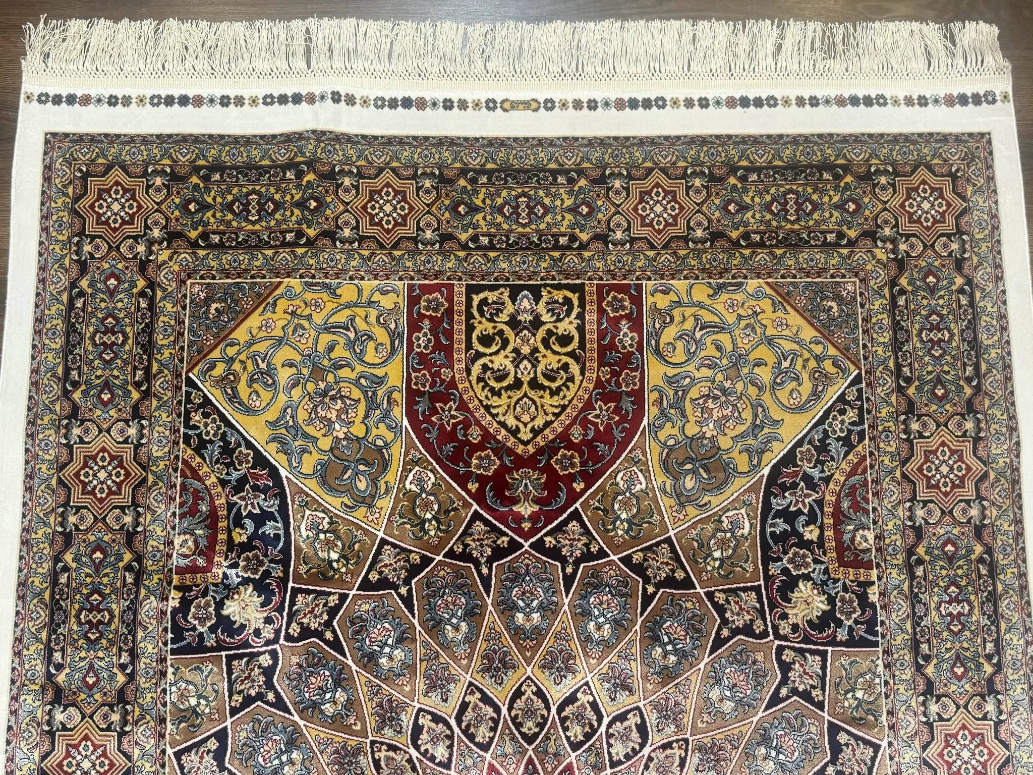 Turkish Silk Rug 4x6, Dome Design, Memluk Carpet, Bamboo Silk, New by Jewel Rugs