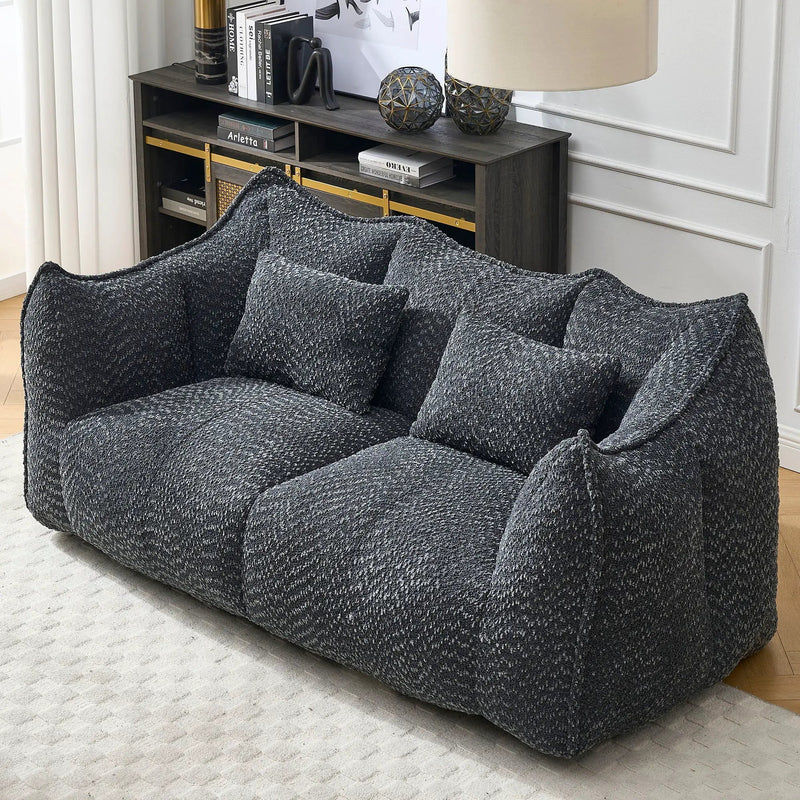 Comfortable Dual Beanbag Chair With High Resilience Foam Core For 2 People by Unique Piece Furniture