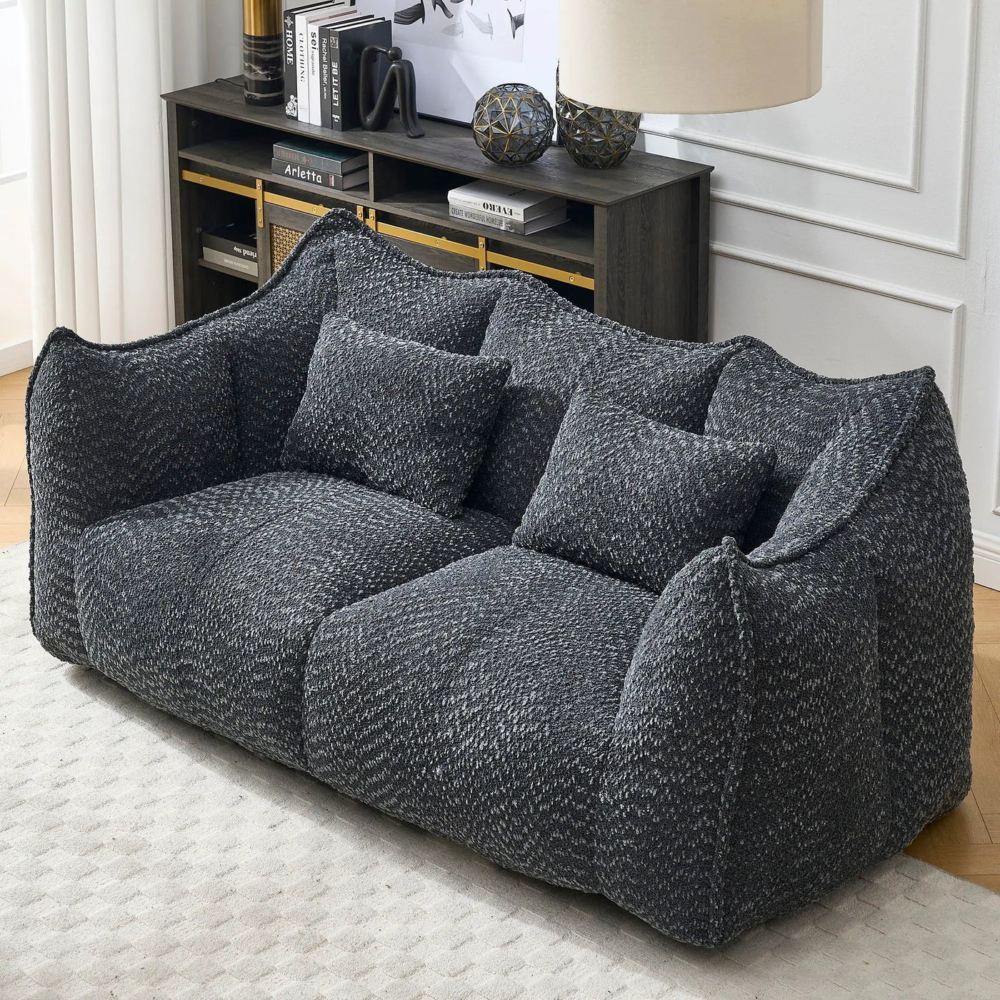 Comfortable Dual Beanbag Chair With High Resilience Foam Core For 2 People by Unique Piece Furniture