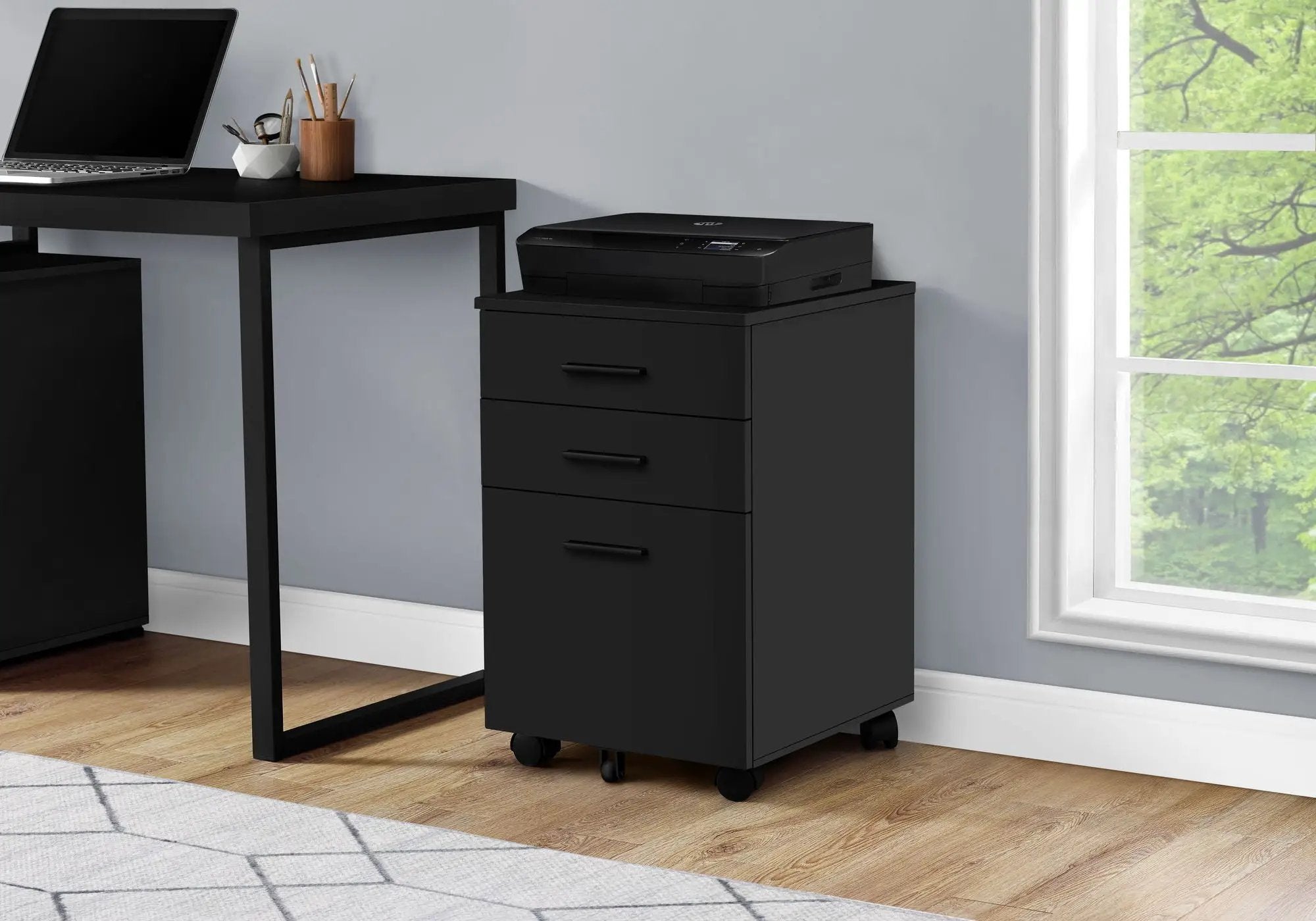 File Cabinet, Rolling Mobile, Storage Drawers, Printer Stand, Office, Work, Contemporary, Modern by Unique Piece Furniture