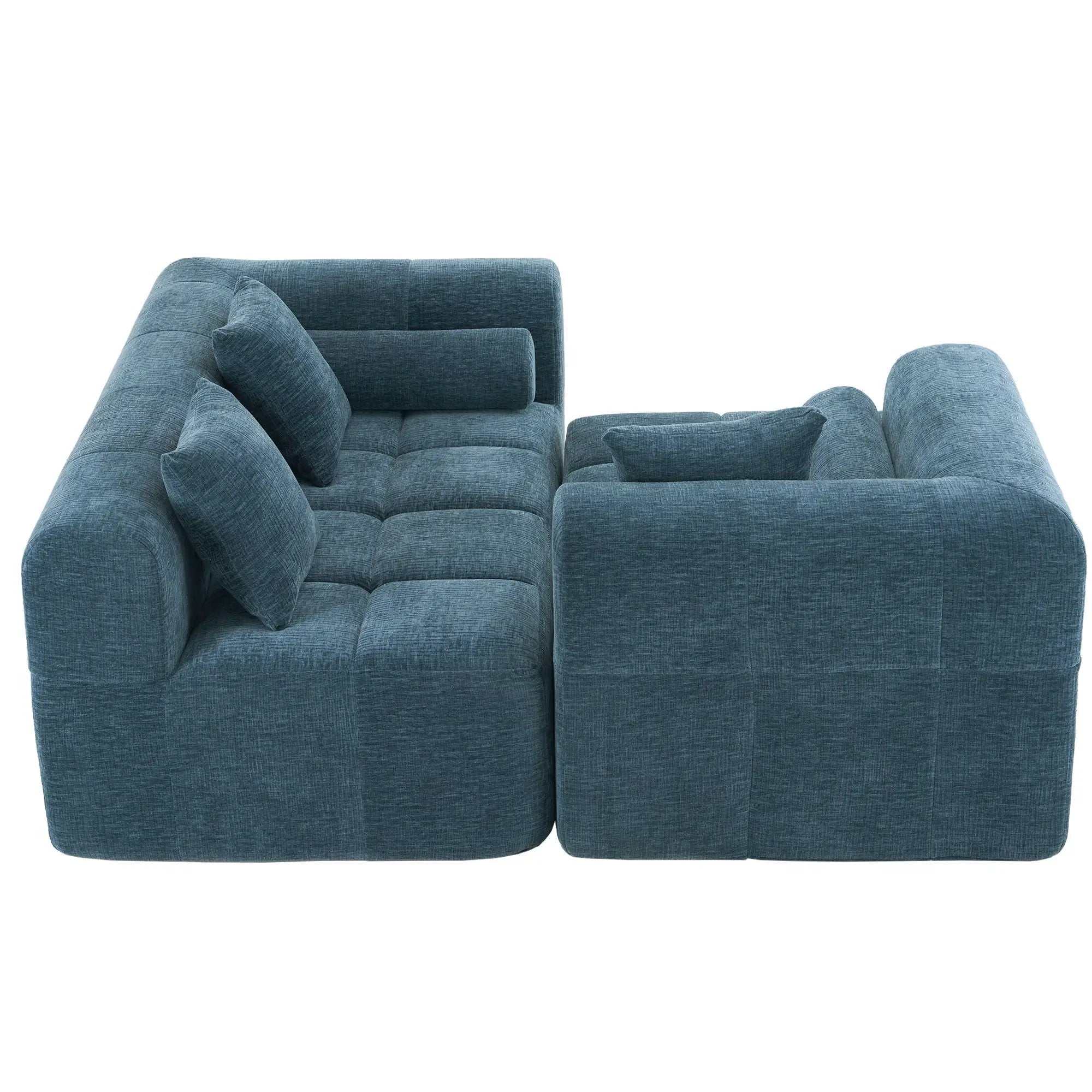 Sectional Free Combined Sofa With 2 Side Pockets by HouseOfZazla