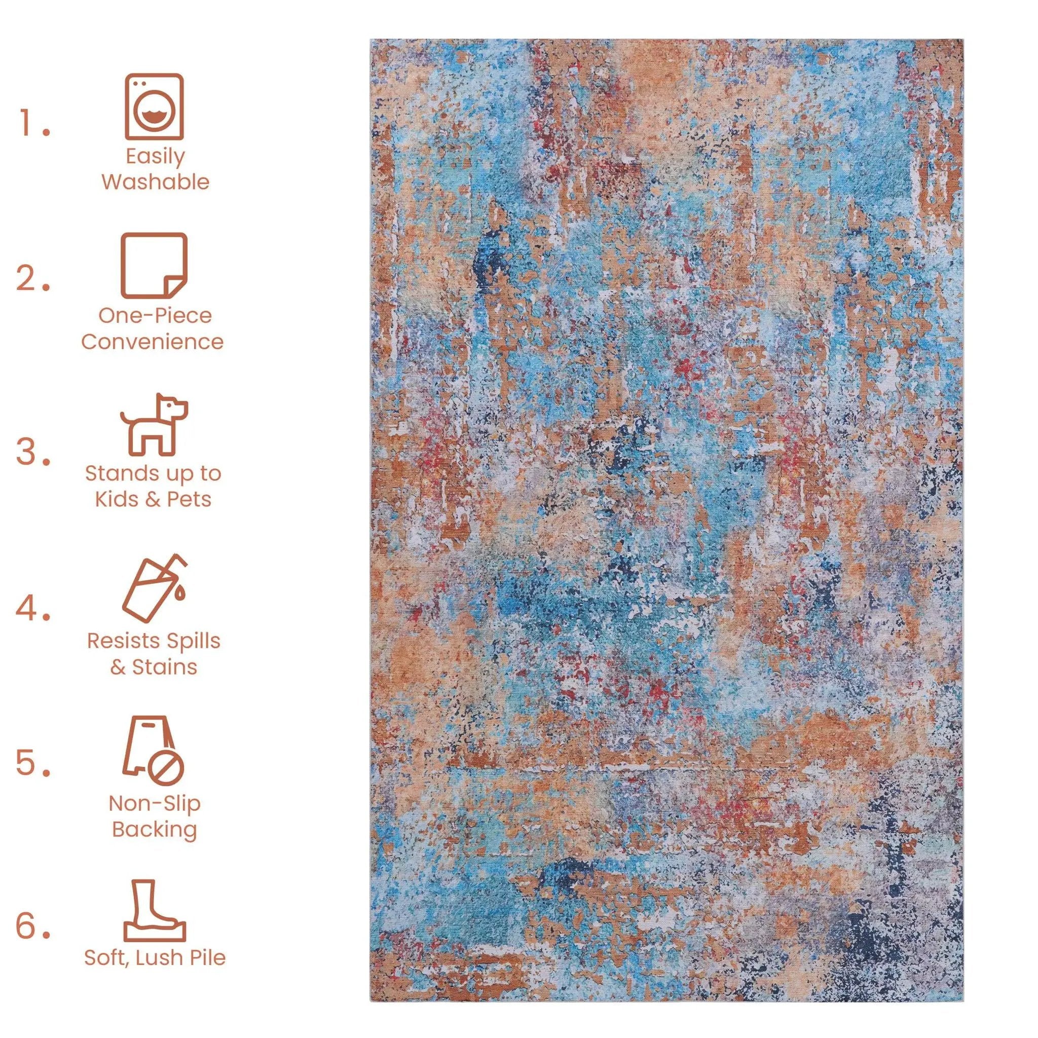 Maval - 8' X 10' Area Rug Washable - Multi by Unique Piece Furniture
