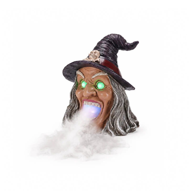 Halloween Witch Head Decor with LED Light and Mist Effect by HouseOfZazla