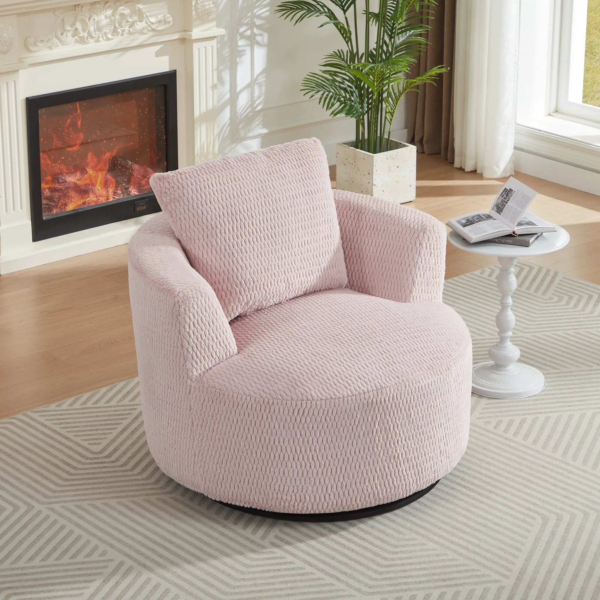 Compressible 360° Swivel Accent Chair by HouseOfZazla