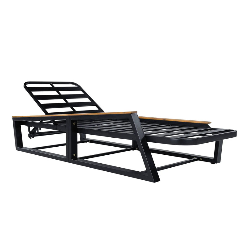 5-Piece Outdoor Chaise Lounge Set, 2 Adjustable Recliners by HouseOfZazla