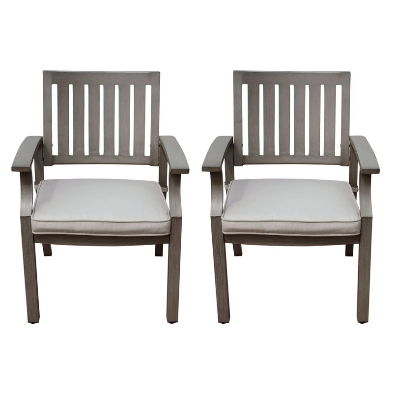 Outdoor Modern Aluminum Dining Chair with Cushion (Set of 2) by HouseOfZazla