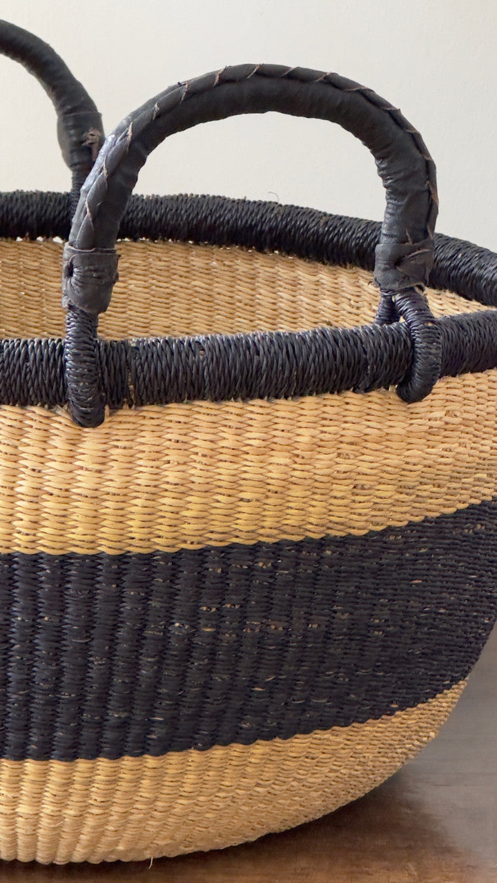 Plump and Pleasing Everything Basket - Natural w/ Black Stripes, photo 2 of 2