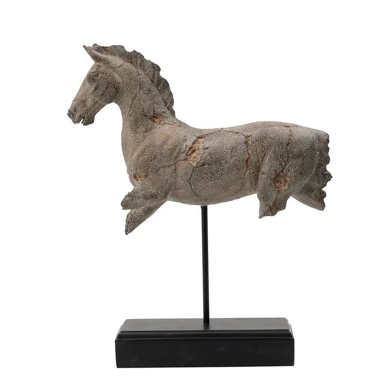 14x4.5x17' Antique Horse Statue On Stand by HouseOfZazla