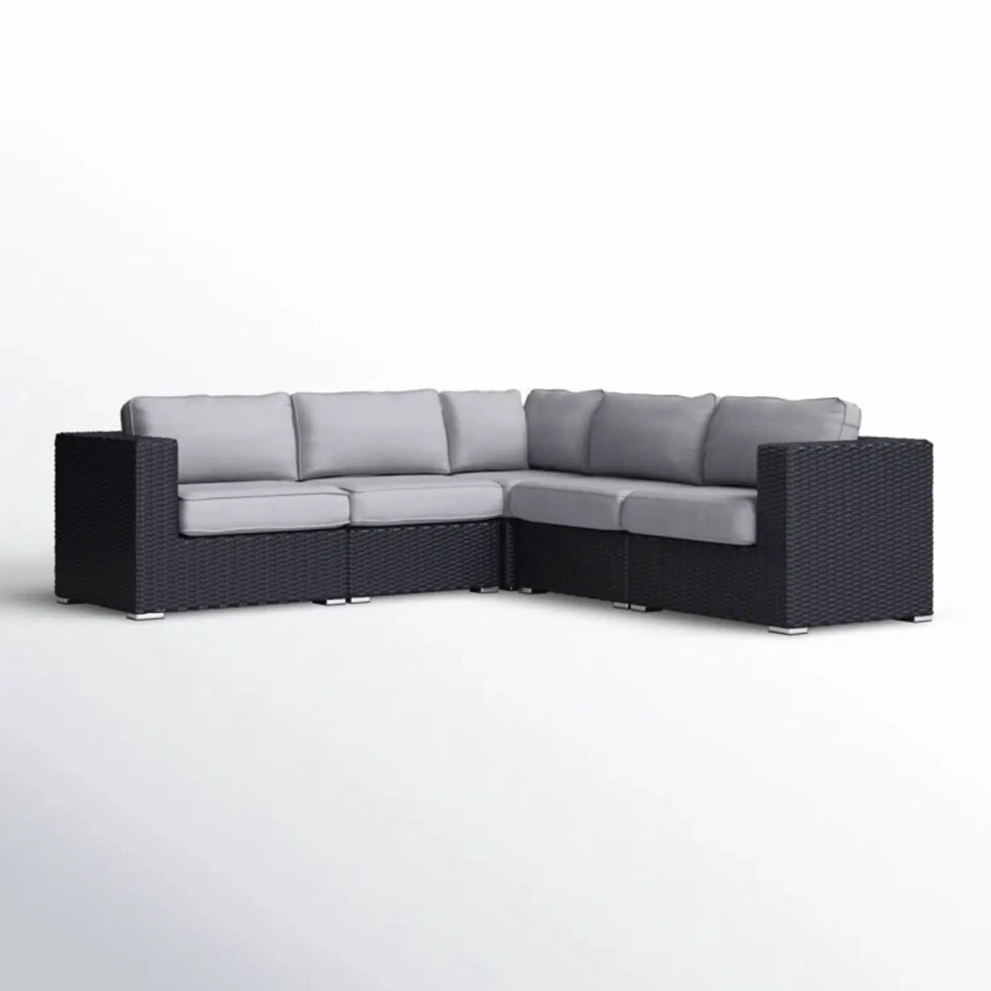 Luxurious Wicker Patio Sectional With Weather Resistant Sunbrella Cushions by Unique Piece Furniture