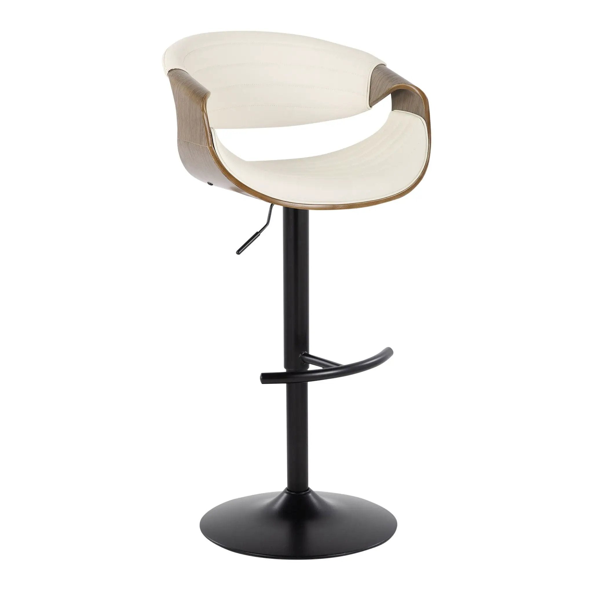 Symphony - Mid Century Modern Adjustable Barstool With Swivel With Rounded T Footrest (Set of 2) by HouseOfZazla