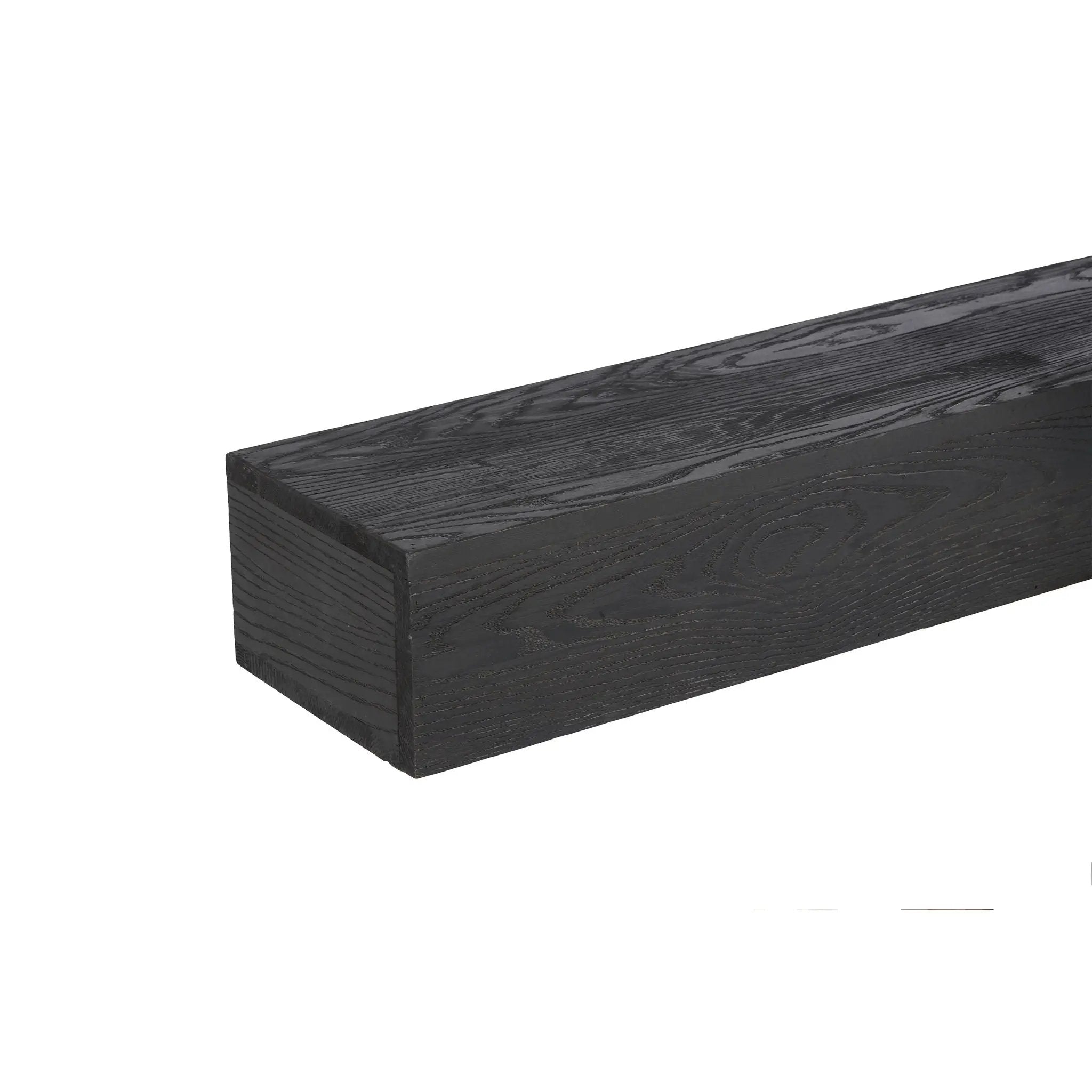 48'' Embossed Fireplace Mante, Wall Mounted Floating Shelf - Black by HouseOfZazla