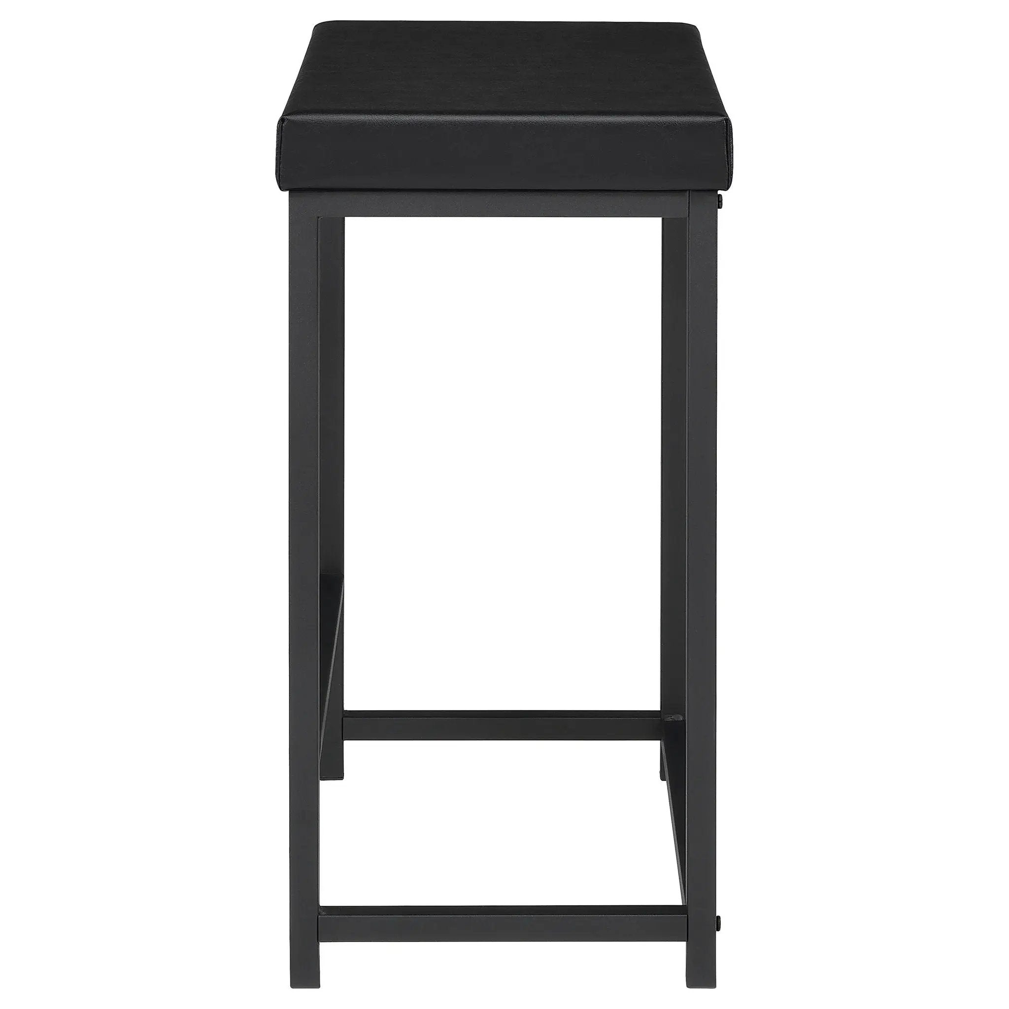 Klekner - 4 Piece Counter Height Table Set With Nesting Tables And Backless Stools - Charcoal