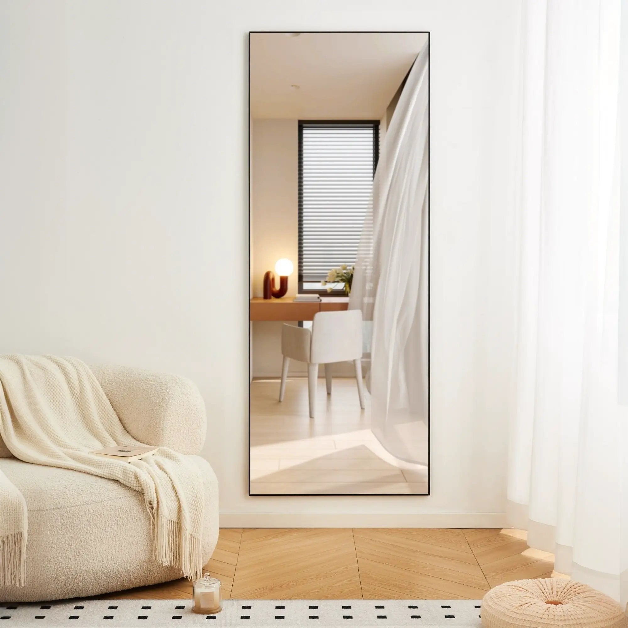 Modern Full Length Mirror With High Definition Shatter Proof Glass And Aluminum Alloy Frame by HouseOfZazla