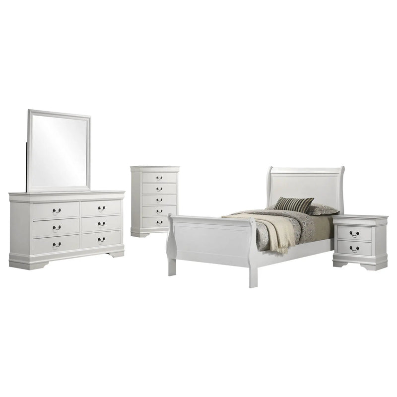 Louis Philippe 5-piece Twin Bedroom Set White by Unique Piece Furniture