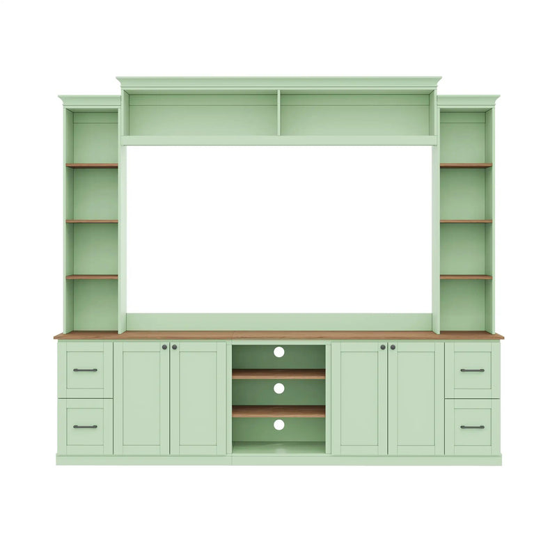 4-in-1 Entertainment Center Wall Unit with Bookshelf for TVs Up to 70" by HouseOfZazla