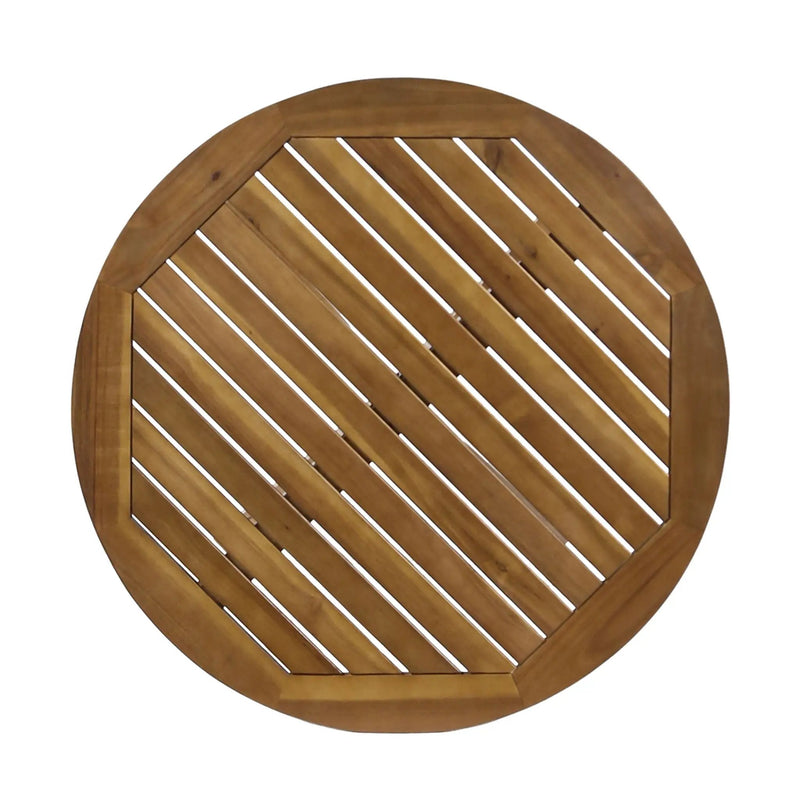 Stamford Outdoor Bistro Table Acacia Wood X-Base Teak by HouseOfZazla