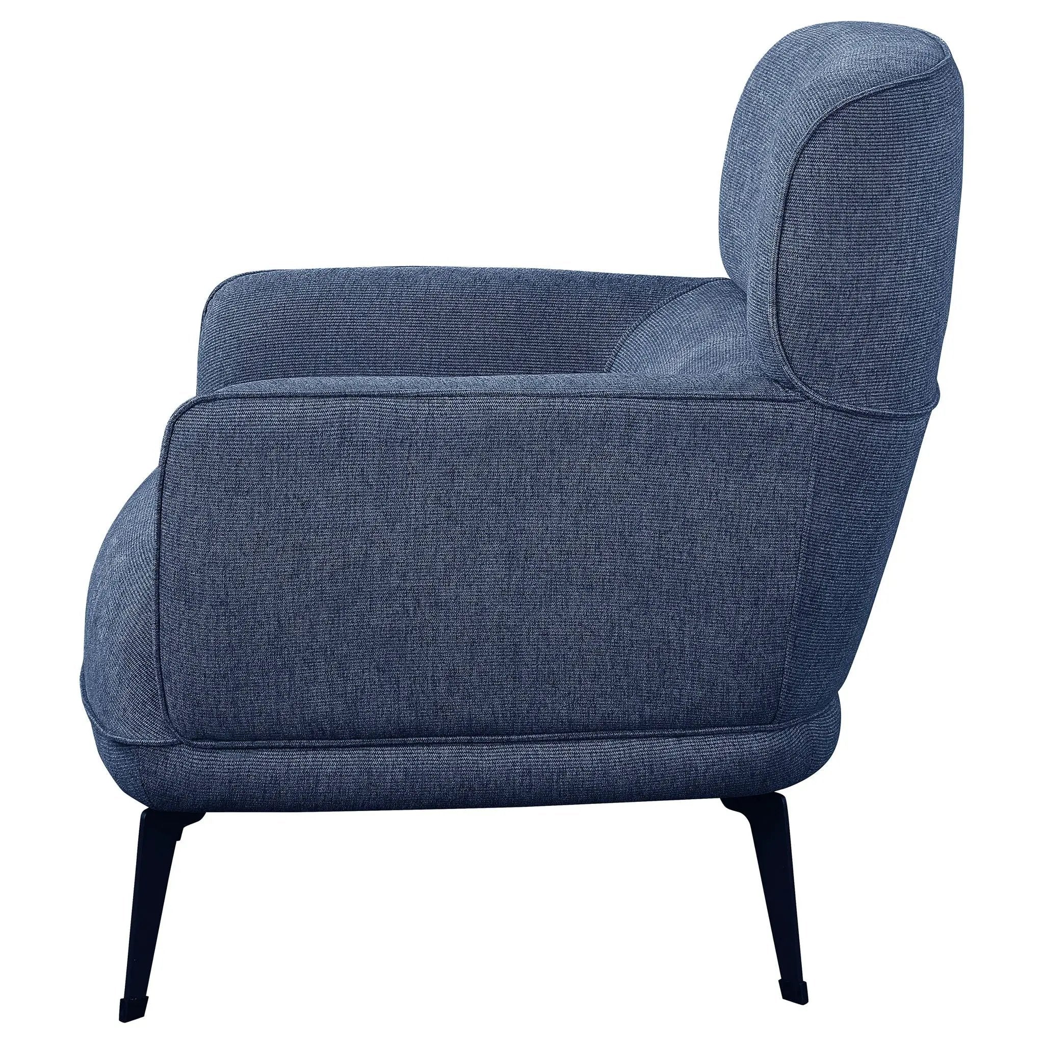 Andrea Upholstered Crescent Arm Accent Chair Blue by Unique Piece Furniture
