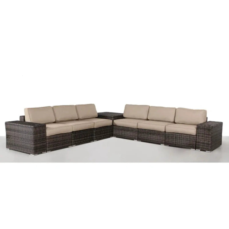 Elegant Outdoor Rattan Wicker 6 Person Seating Group With Cushions by HouseOfZazla