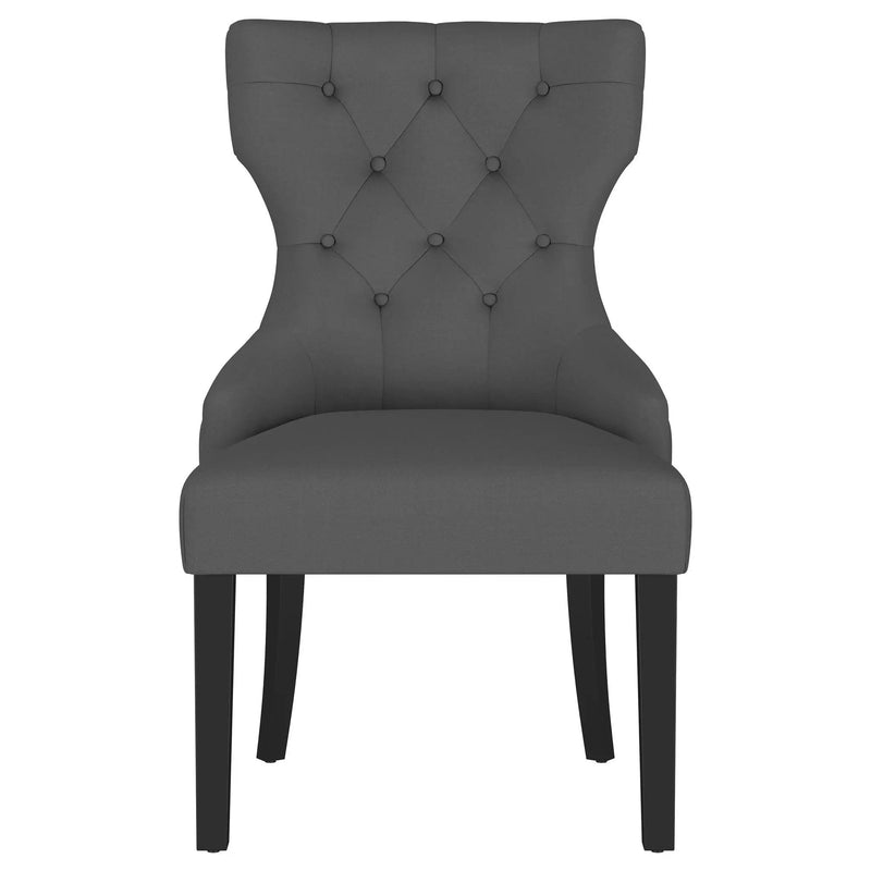 Baney Fabric Upholstered Dining Side Chair Grey and Black by Unique Piece Furniture