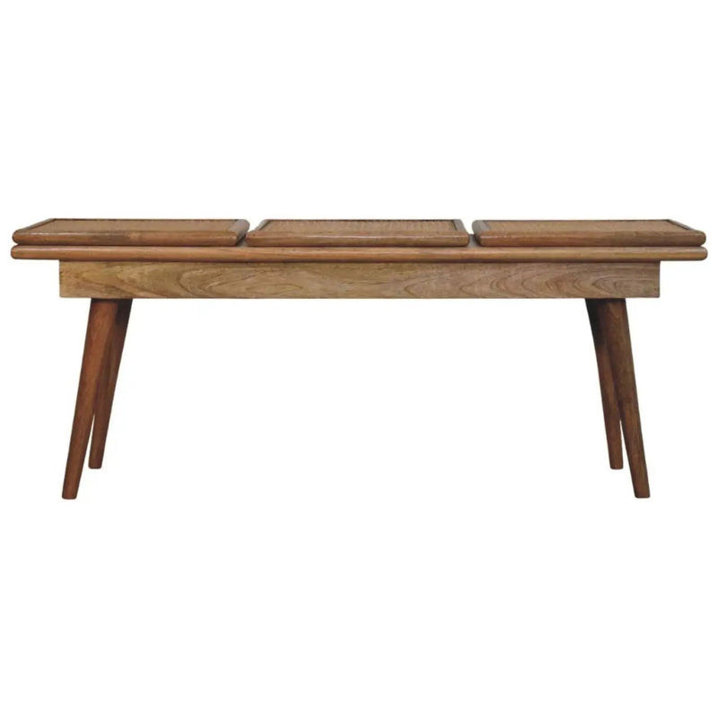 Larissa - Triple Accent Cane Bench - Beige by HouseOfZazla