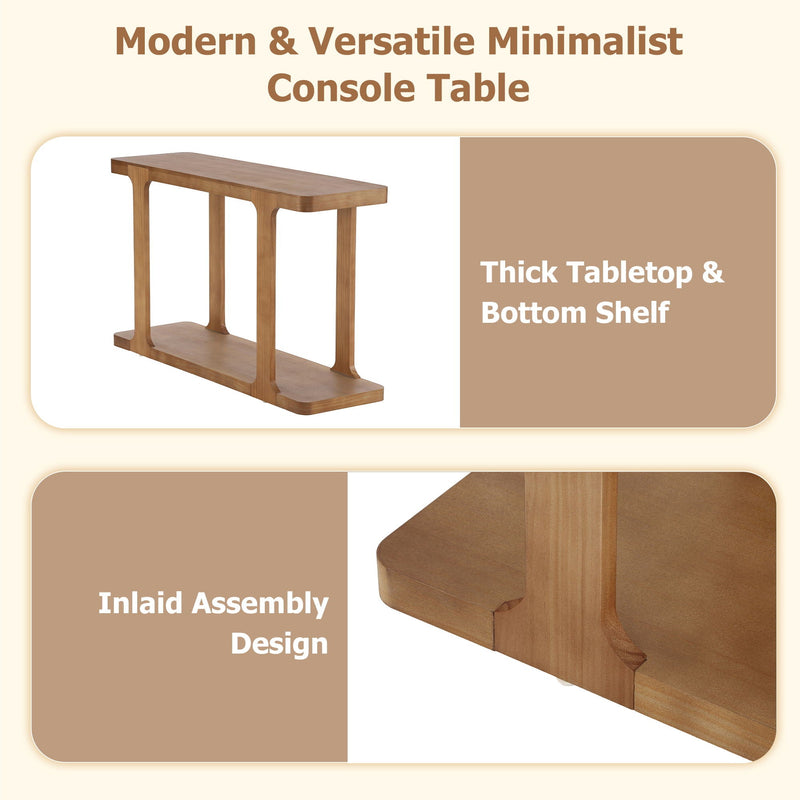 Console Table & Bottom Shelf - Walnut by HouseOfZazla