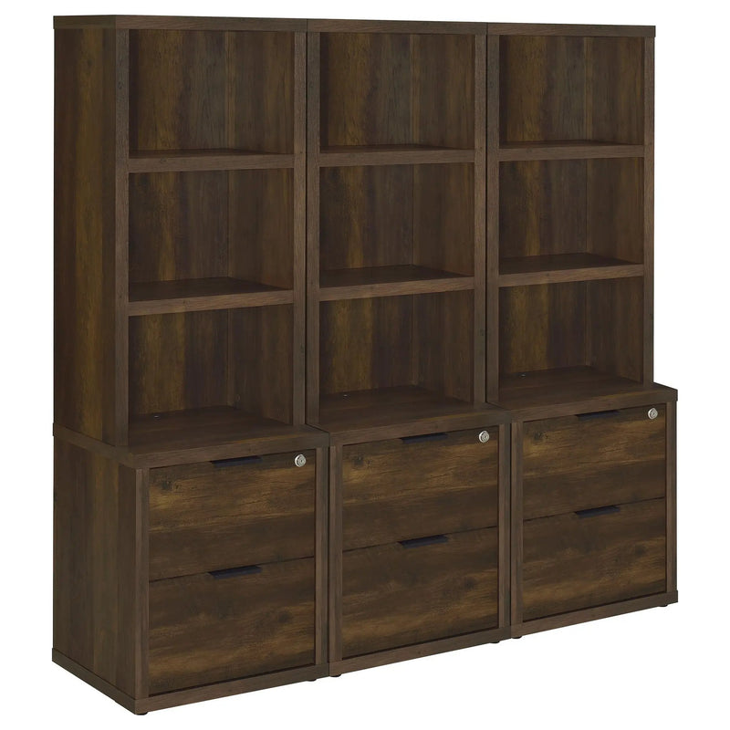 Westpark 3-piece Wall Unit Bookcase Set with USB Dark Pine by Unique Piece Furniture