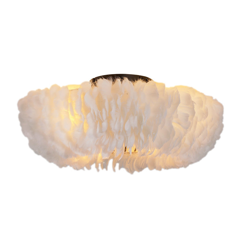 20" Feather-Dressed Caged Ceiling Fan with Remote and Light by HouseOfZazla