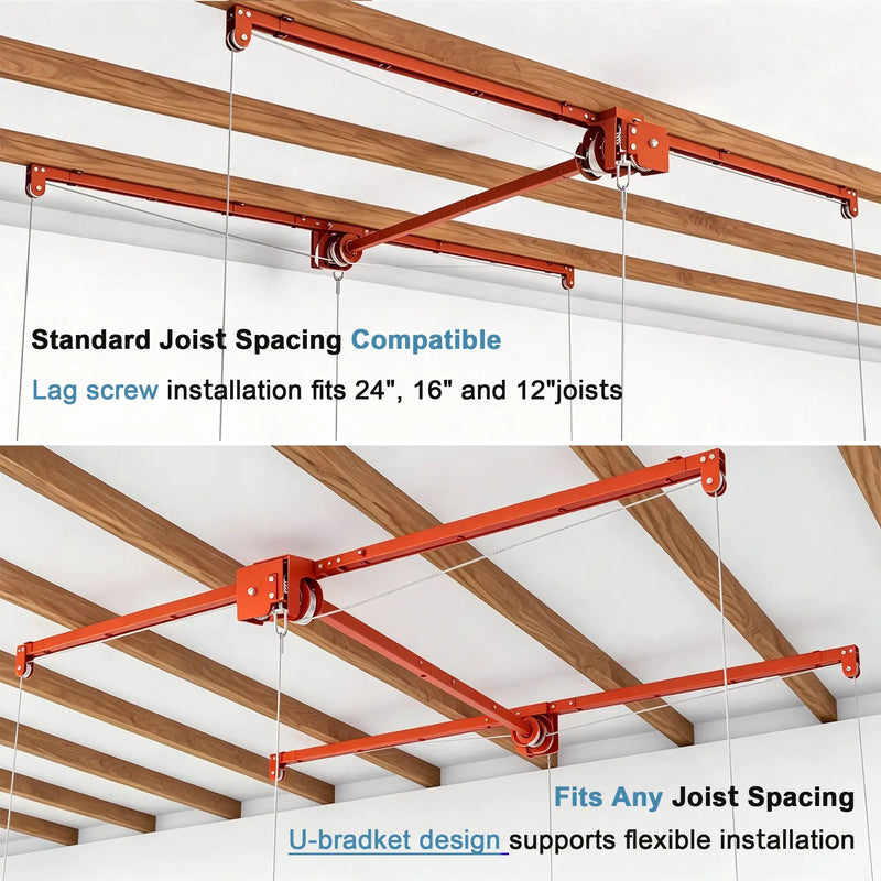 Orange Overhead Garage Storage Rack 4x8 FT by HouseOfZazla