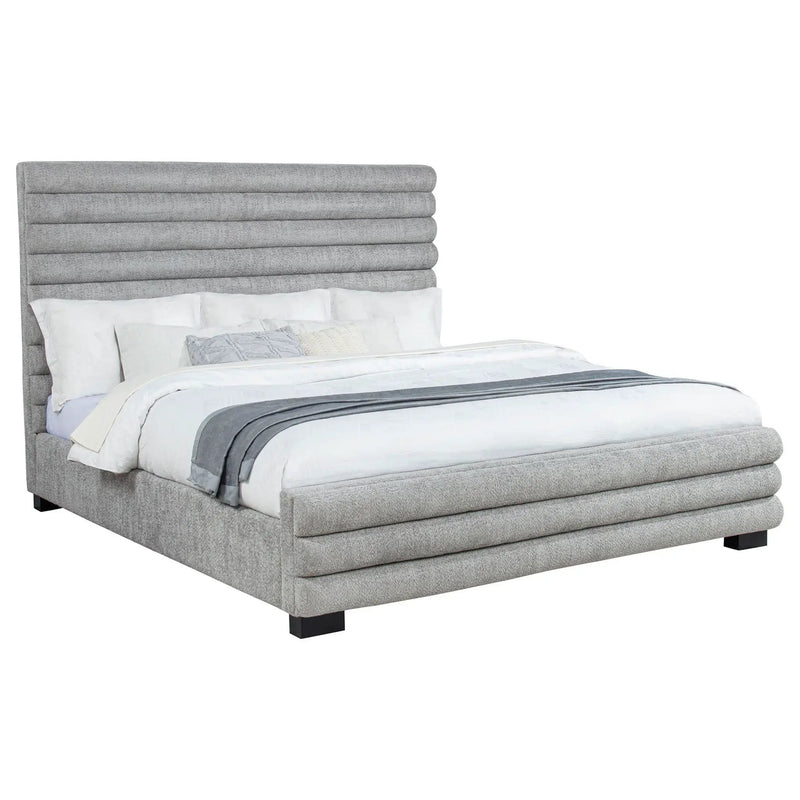 Patricia 58-inch Boucle Upholstered Eastern King Bed Grey by Unique Piece Furniture