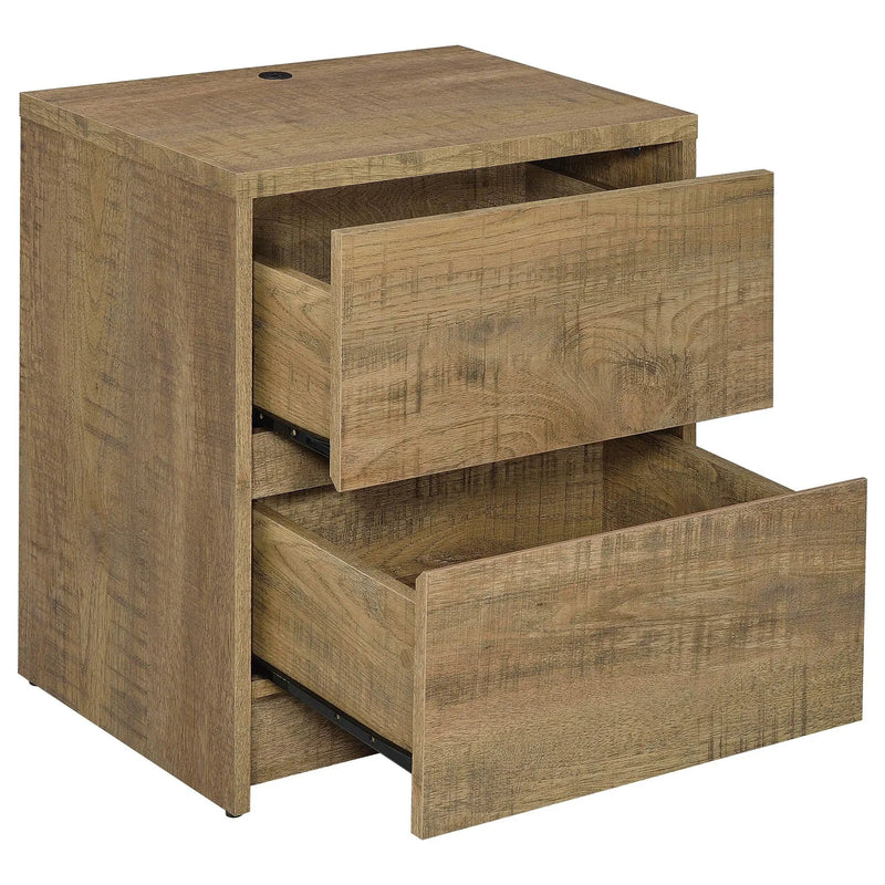Geary - 2 Drawer Nightstand With LED Lights And USB Charging Ports by HouseOfZazla