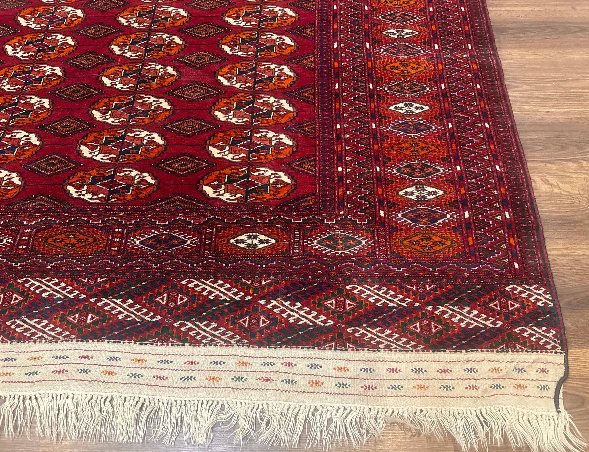 Persian Turkoman Rug 7x9, Red Tribal Carpet by Jewel Rugs