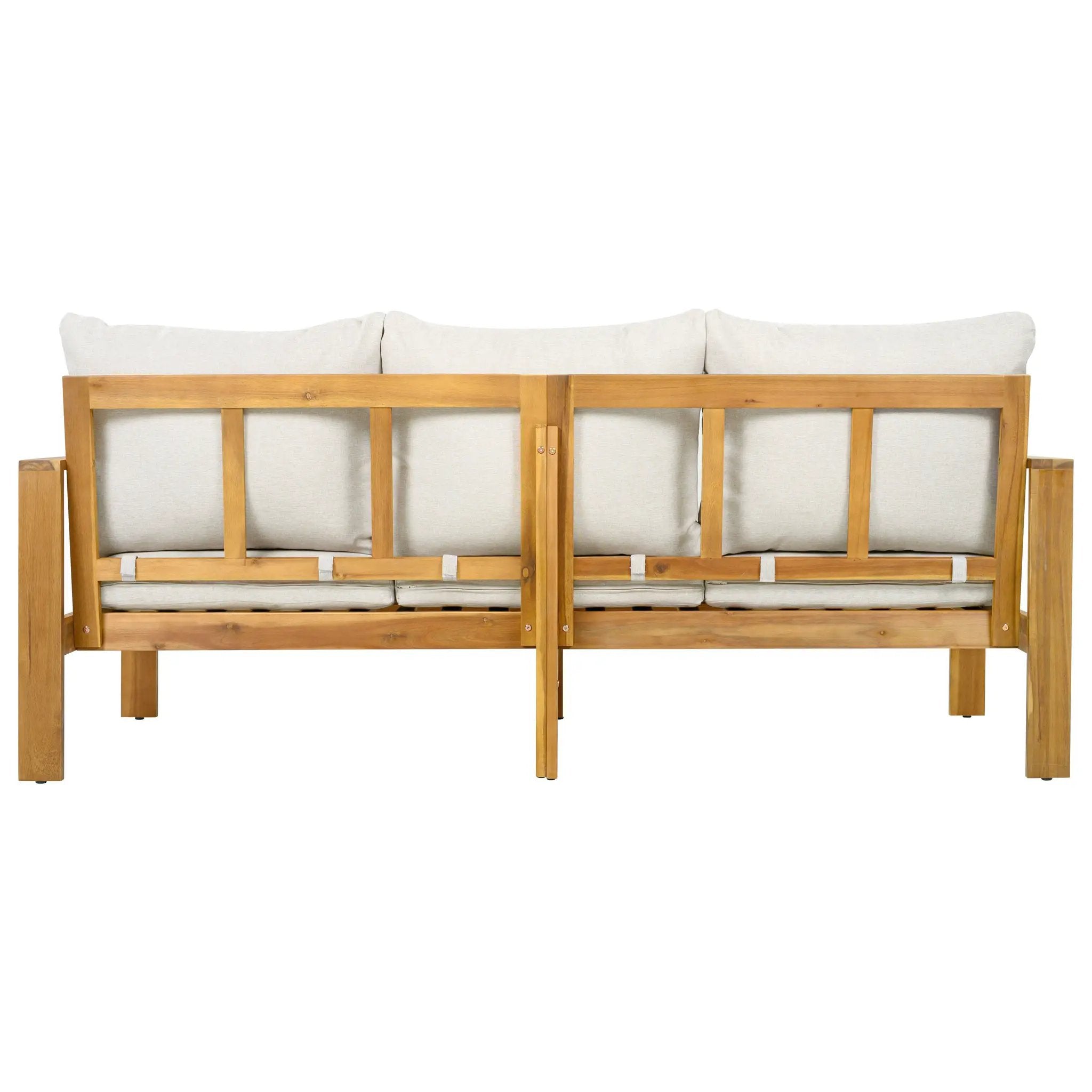 Outdoor 4pcs Acacia Sectional Patio Sofa Set by HouseOfZazla