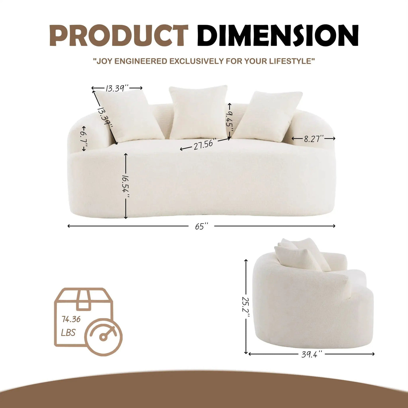 Loveseat Sofa, Compact Design For Small Spaces by Unique Piece Furniture