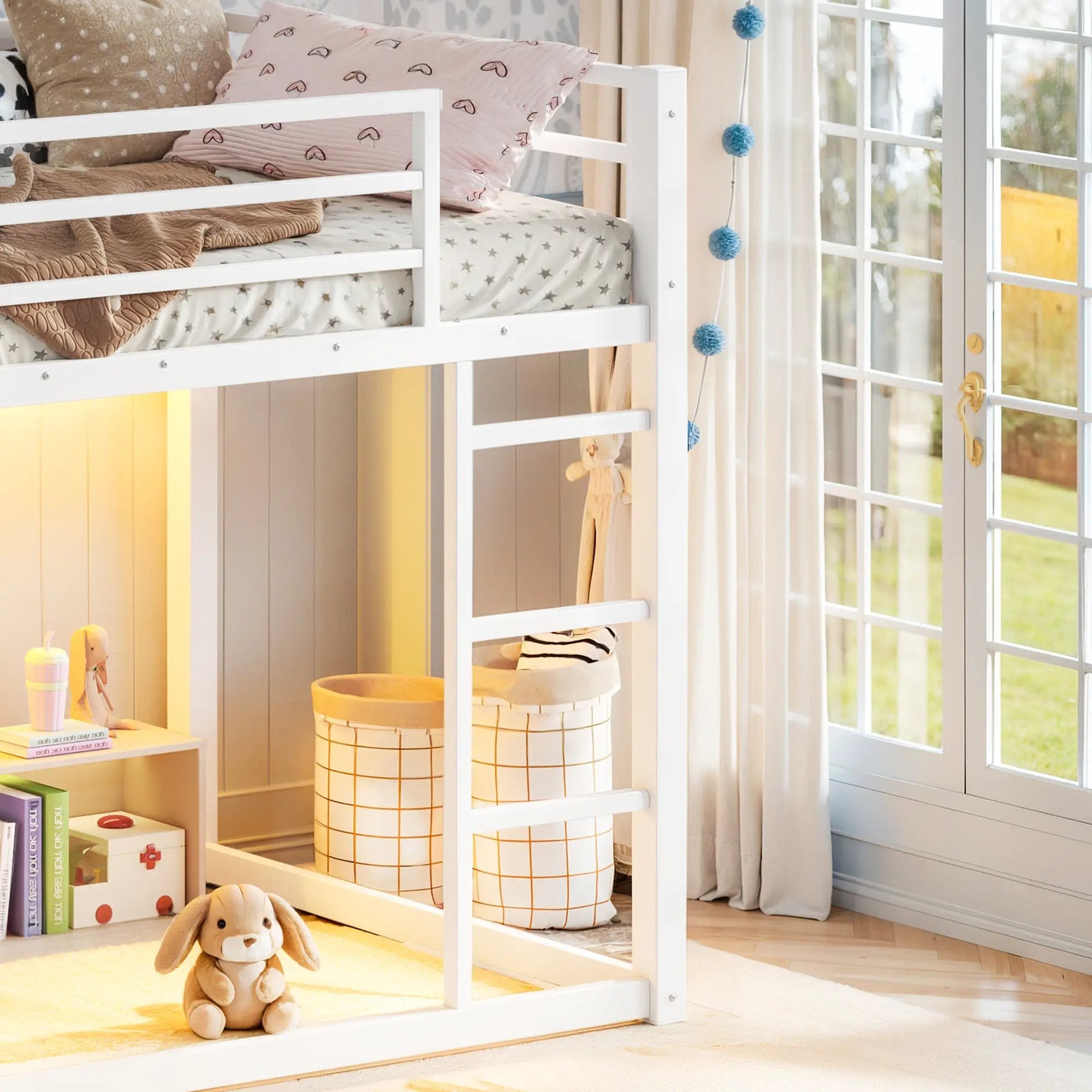 Twin Over Twin Bunk Bed with Storage Shelves and Drawers by HouseOfZazla