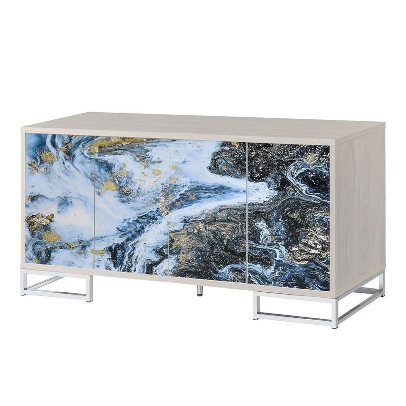Liam Marble Paint Console Cabinet - Multi by HouseOfZazla