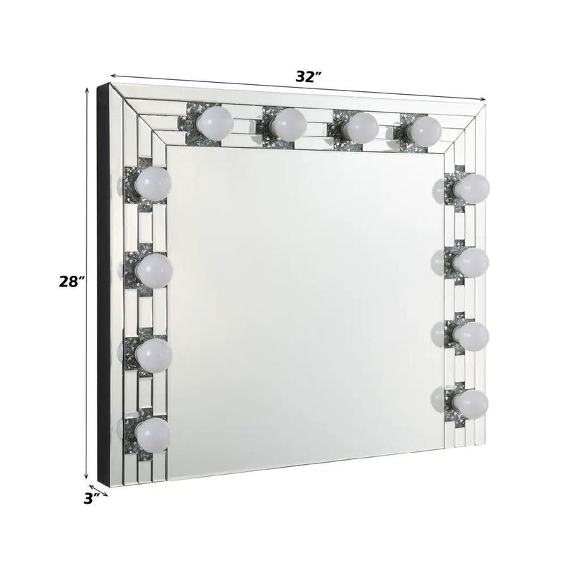 Noralie - Accent Mirror - Faux Diamonds & Mirrored by Unique Piece Furniture